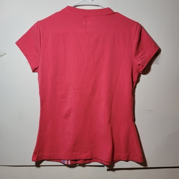 Womens Fila Short sleeve pink T shirt linear design Size Med - Picture 4 of 5